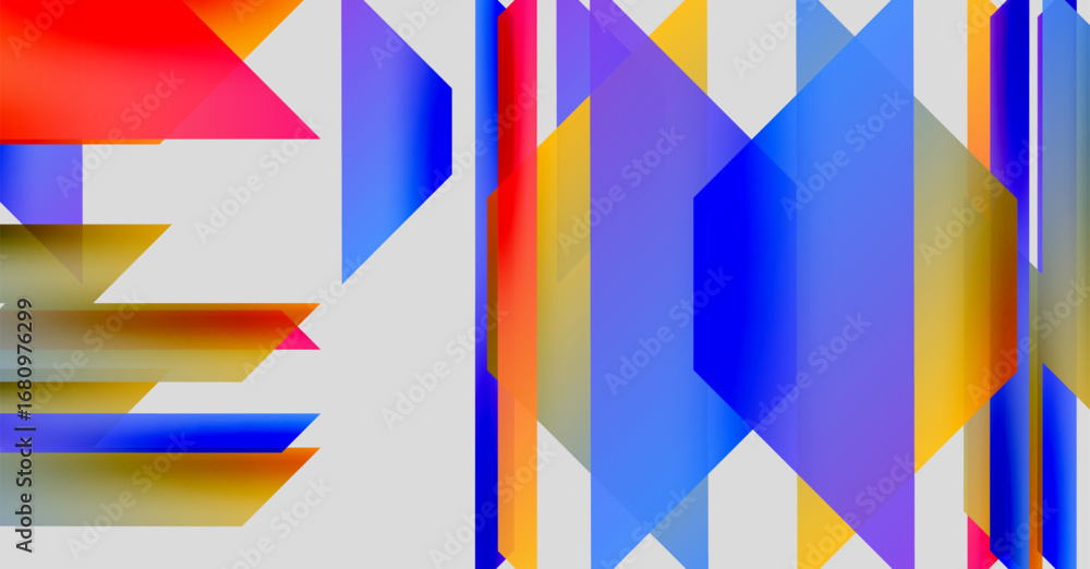 Aufkleber abstract geometric composition. vivid colors intersect, creating dynamic visual experience. shapes o