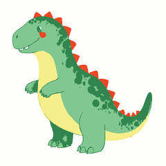 A beautifully illustrated watercolor composition showcasing a variety of small and large dinosaurs, including a gentle apatosaurus, a playful baby triceratops