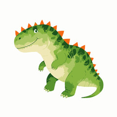 A beautifully illustrated watercolor composition showcasing a variety of small and large dinosaurs, including a gentle apatosaurus, a playful baby triceratops