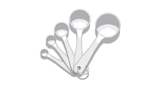 Illustrative kitchen collection of measuring spoons in different sizes
