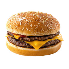 Close-up of a double cheeseburger