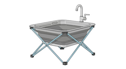 Portable washing stand cartoon vector illustration with clean background