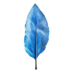 Vibrant, stylized,  blue leaf, intricate veins,  dark background