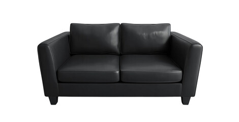 Obraz premium sofa with two seats, placed against an isolated white background. the sofa features square armrests and wooden legs that add a touch of elegance to the design. this is a high-quality photograph captu