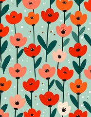 Floral pattern with tulips