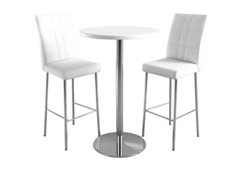 3d render of a white modern bar table and two chairs 