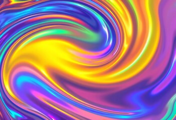 Shimmering, fluid iridescent rainbow swirls forming an abstract background,  design,  colorful