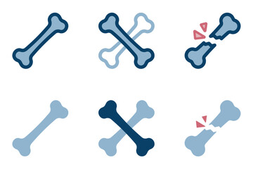 骨のアイコンイラストセット