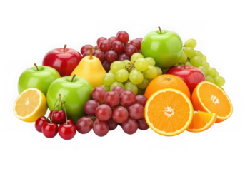 Vibrant fruit assortment isolated on transparent background