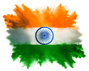india flag with map