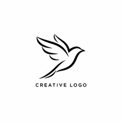 Naklejka premium Creative Birds Symbol Logo With Clean And Professional Look
