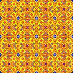 seamless geometric pattern
The symmetrical layout and handcrafted pixel texture evoke ethnic embroidery and cultural weaving aesthetics, making it ideal for use in fabric prints, wallpapers, packaging