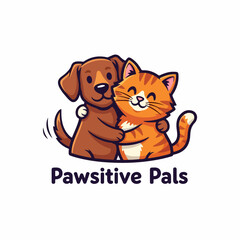 cat and dog cute cartoon illustration