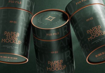 Paper Tube Packaging Mockup