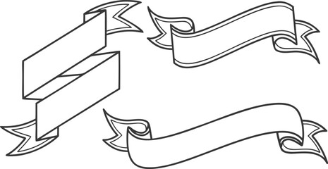 Adobe Illustrator Artwork A image shows a set of vector graphics. The graphics are of banners, for use as design elements.