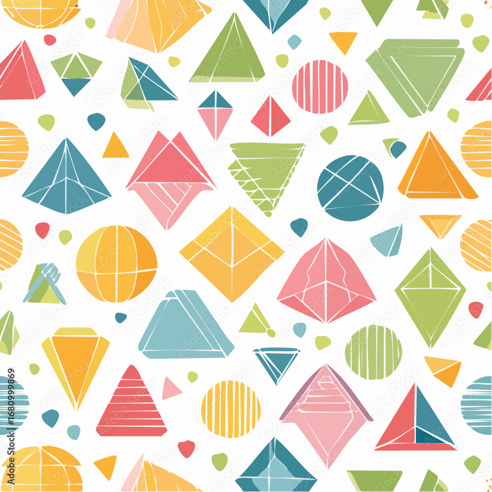 Poster abstract geometric pattern shapes spiral circle multicolored background seamless texture wallpaper 2