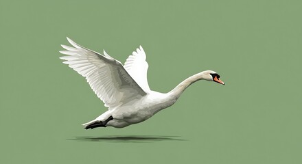 Fototapeta premium Graceful White Swan Gliding Serenity on Calm Waters Embodying Elegance and Beauty