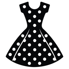 vintage polka dot dress vector icon