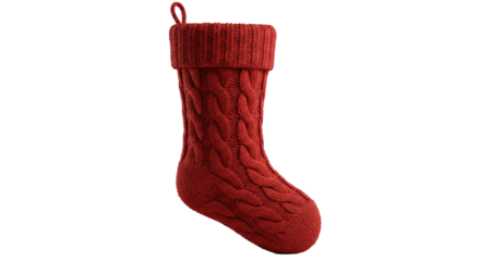Red Cable Knit Christmas Stocking.