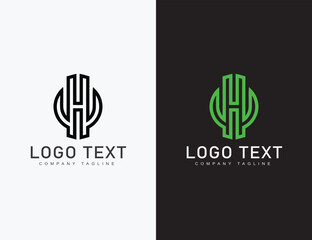 Simple h letter logo design with unique concept 