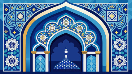 Vector art of elegant islamic design featuring arabesque patterns, geometric motifs, and floral ornaments, ideal for ramadan, eid, and cultural events