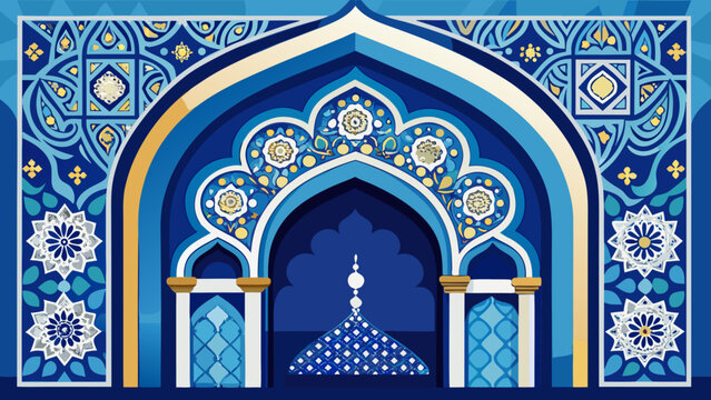 Vector art of elegant islamic design featuring arabesque patterns, geometric motifs, and floral ornaments, ideal for ramadan, eid, and cultural events