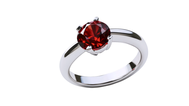 Elegant Red Gem Girls Ring