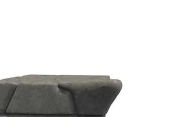 Gray stone cliff edge against black background