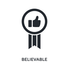 Believable Icon Glyph Style. Vector Illustration For Graphic Design