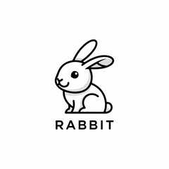 Easter bunny vector illustration, Rabbit logo