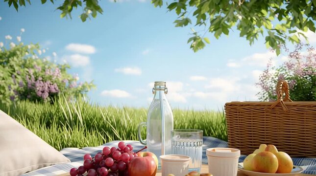 Picnic in Paradise: a tranquil scene, a beautifully arranged picnic spread, invites you to experience the ultimate relaxation and joy. Capture this beautiful scene for a great moment.