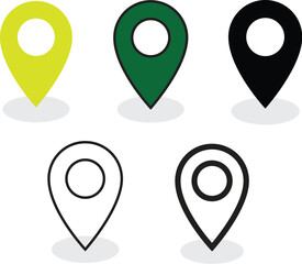 Versatile location pin icon for digital and print applications