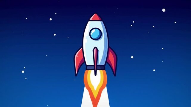 Cartoon Rocket Launch Vector Illustration
Colorful vector illustration of a futuristic rocket launching into the sky in flat style with clean design, perfect for animation, science, and technology con