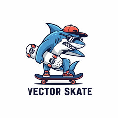 Shark text, typography logo design.