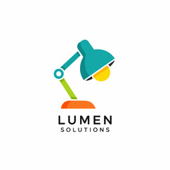 Lamp logo, 3D colorful creative idea symbol icon on a white background