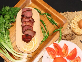 Honey roasted red pork, tender and juicy with a glossy sweet glaze, a delicious Asian-style dish served as a savory and aromatic delicacy.