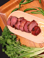 Honey roasted red pork, tender and juicy with a glossy sweet glaze, a delicious Asian-style dish served as a savory and aromatic delicacy.