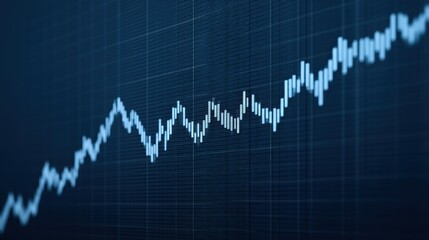 Abstract Financial Chart Showing an Upward Trend in a Dark Background with Bright Graph Lines Representing Market Data and Economic Growth