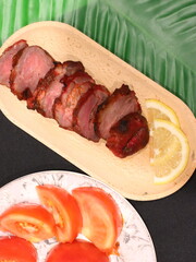 Honey roasted red pork, tender and juicy with a glossy sweet glaze, a delicious Asian-style dish served as a savory and aromatic delicacy.