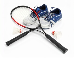 Generated image Squash equipment on white background without shadows