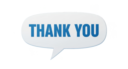 Thank You bubble floats in void