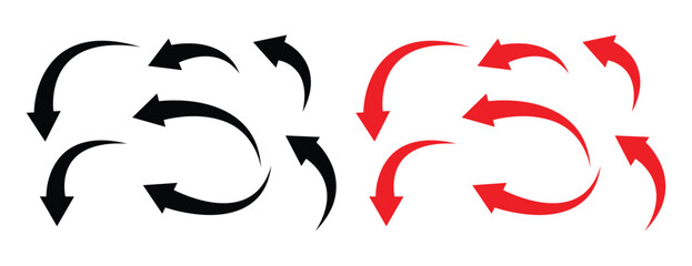 Curve arrow collection vector illustration. direction arrow symbol. arrow icon set