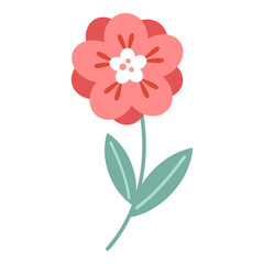 Flower design illustration with detailed petals, vibrant colors, and elegant decorative style