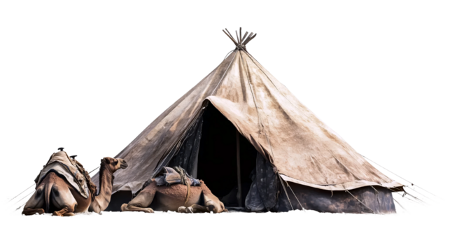 Nomadic Tent with Camels