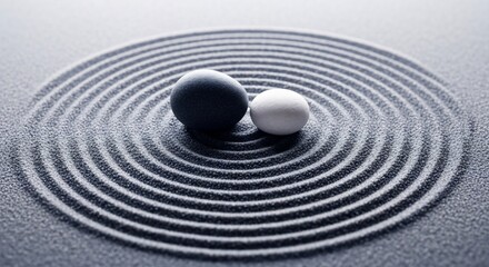 Naklejka premium Zen Garden Stones and Sand Pattern.