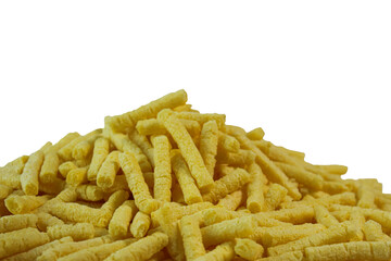 Pile of Savory Corn Puffs with Copy Space