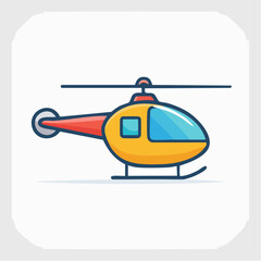 Colorful Cartoon Helicopter Illustration