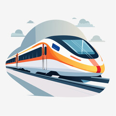 Fast Modern High-Speed Train Illustration