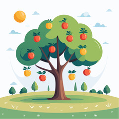 Colorful Apple Tree Illustration