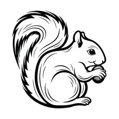 squirrel holding an acorn silhouette